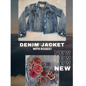 Denim Jacket With Roses!!
